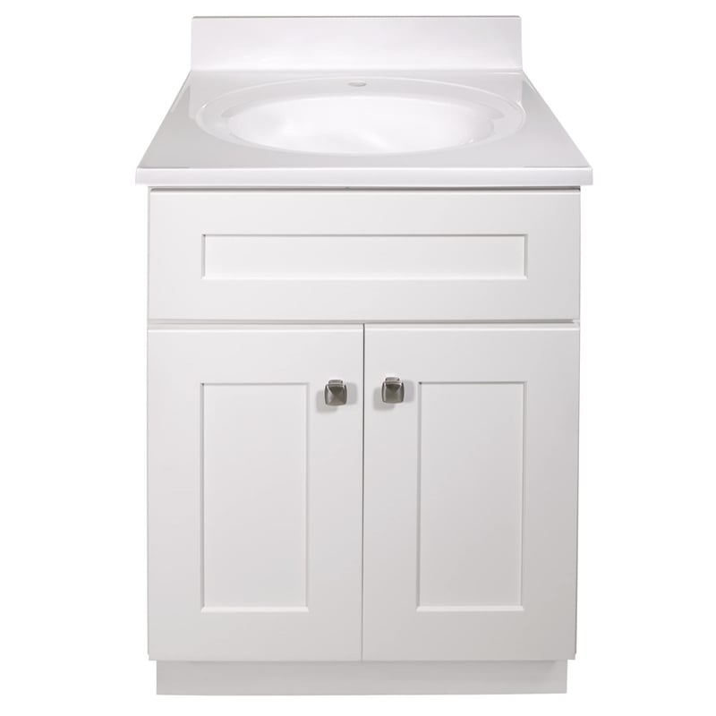 Brookings 25' Bathroom Vanity w/Marble Top Assembled Sherwin Williams in White