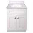 Brookings 25' Bathroom Vanity w/Marble Top Assembled Sherwin Williams in White