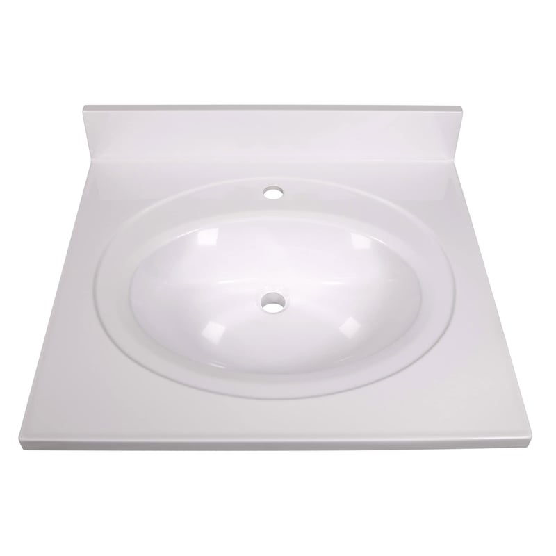 Brookings 25' Bathroom Vanity w/Marble Top Assembled Sherwin Williams in White