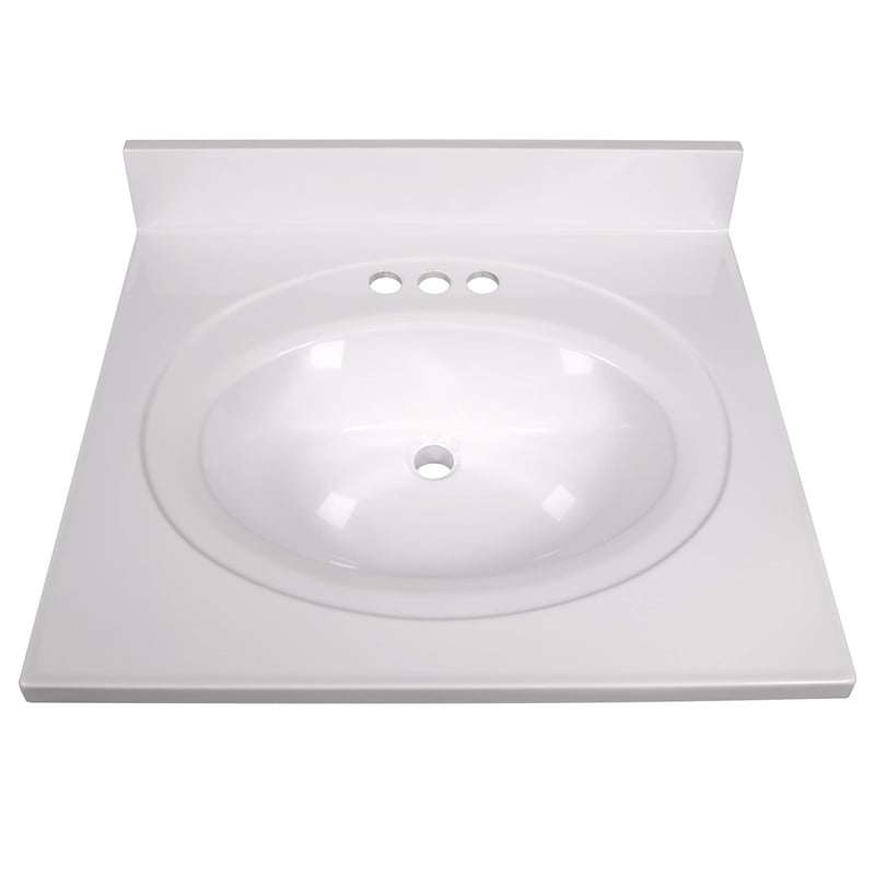Brookings Vanity in Modern Birch w/ White Marble Top Fully Assembled 25
