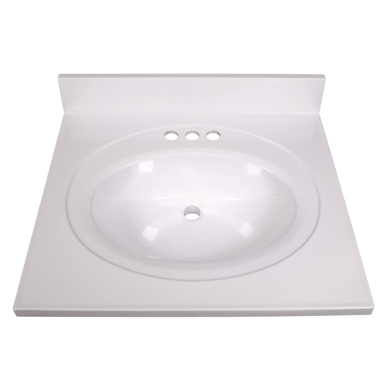 Brookings Vanity in Espresso w/ White Marble Top Fully Assembled 25