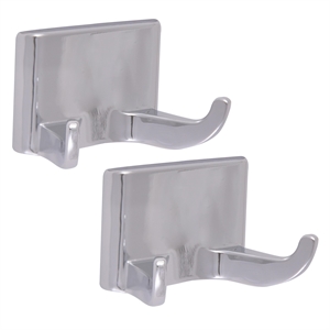 Design House Millbridge Classic Metal Double Robe Hook 2-Pack in Polished Chrome