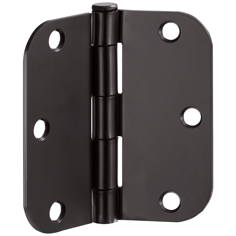 Stainless Steel Door Hinge-Matte Black 3.5-in. 5/8-in. Radius 9-Pack