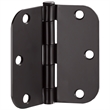 Stainless Steel Door Hinge-Matte Black 3.5-in. 5/8-in. Radius 9-Pack