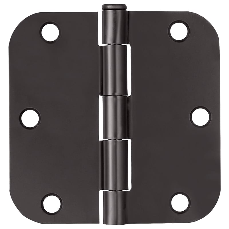 Stainless Steel Door Hinge-Matte Black 3.5-in. 5/8-in. Radius 9-Pack