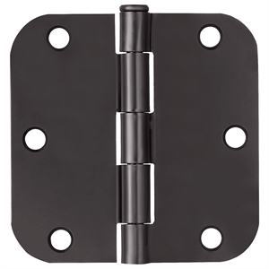 Stainless Steel Door Hinge-Matte Black 3.5-in. 5/8-in. Radius 9-Pack