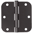 Stainless Steel Door Hinge-Matte Black 3.5-in. 5/8-in. Radius 9-Pack