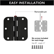 Stainless Steel  Door Hinge-Oil Rubbed Bronze 3.5-in. 5/8-in. Radius 9-Pack