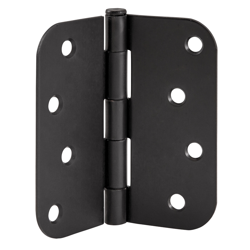Stainless Steel  Door Hinge-Matte Black 4-in. 5/8-in. Radius 9-Pack