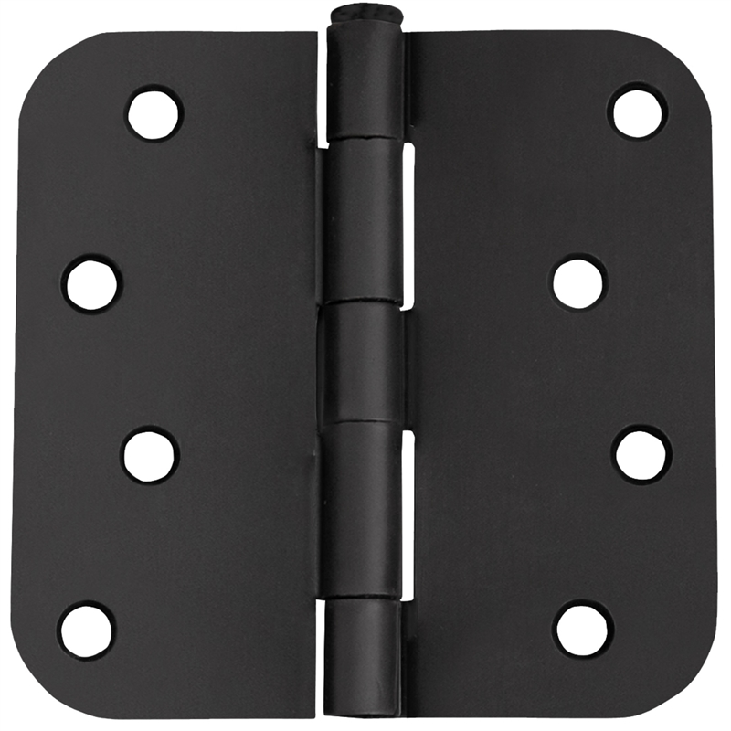Stainless Steel  Door Hinge-Matte Black 4-in. 5/8-in. Radius 9-Pack