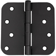 Stainless Steel  Door Hinge-Matte Black 4-in. 5/8-in. Radius 9-Pack
