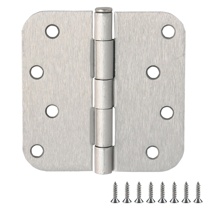 Stainless Steel  Door Hinge-Satin Nickel 4-in. 5/8-in. Radius 9-Pack