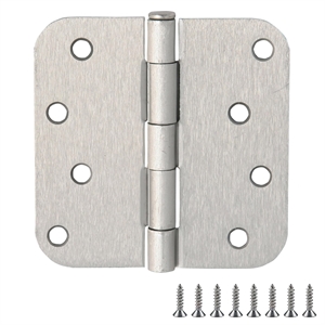 Stainless Steel  Door Hinge-Satin Nickel 4-in. 5/8-in. Radius 9-Pack