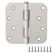Stainless Steel  Door Hinge-Satin Nickel 4-in. 5/8-in. Radius 9-Pack