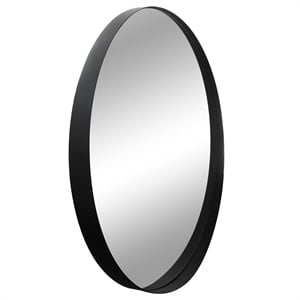 Violette Round Wall Mirror with Metal Black Iron Frame 36-in.