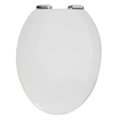 Design House Dalton Elongated Oval Wood Toilet Seat in White for Bathroom