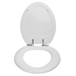 Design House Dalton Elongated Oval Wood Toilet Seat in White for Bathroom