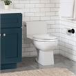 Design House Dalton Elongated Oval Wood Toilet Seat in White for Bathroom