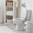 Design House Dalton Elongated Oval Wood Toilet Seat in White for Bathroom