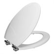 Design House Dalton Elongated Oval Wood Toilet Seat in White for Bathroom