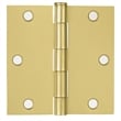 Design House Stainless Steel Door Hinge in Satin Brass 3.5-in. Square Corner