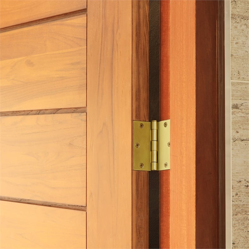 Design House Stainless Steel Door Hinge in Satin Brass 3.5-in. Square Corner