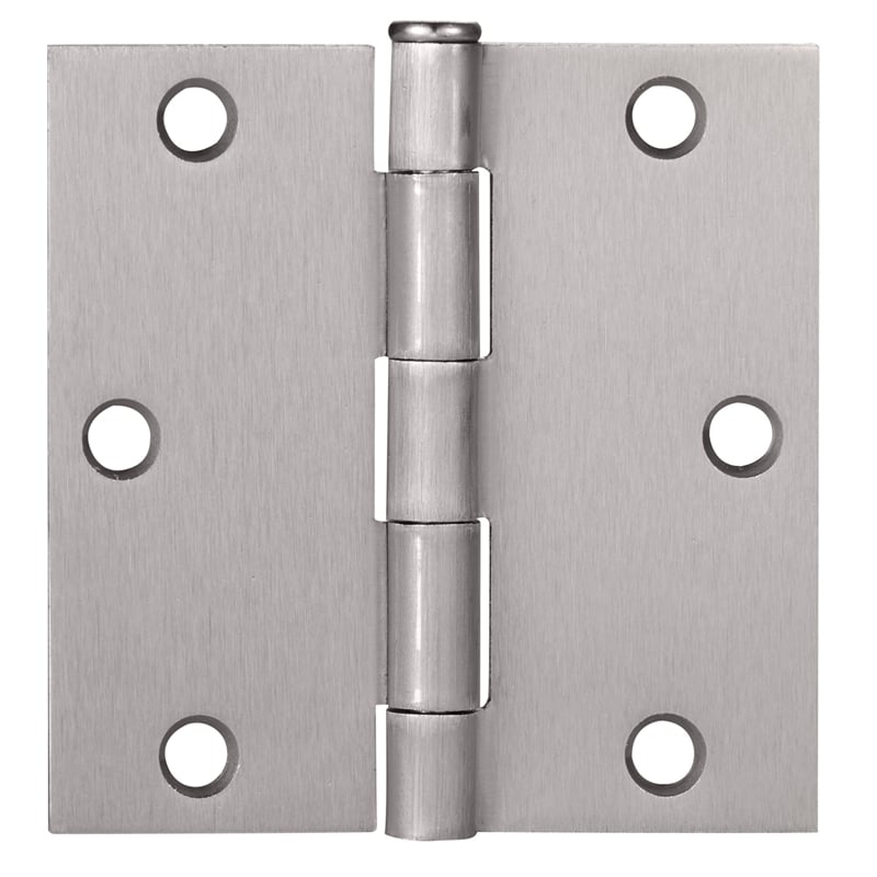Design House Steel Door Hinge in Satin Nickel 3.5-in. Square Corner  6-Pack