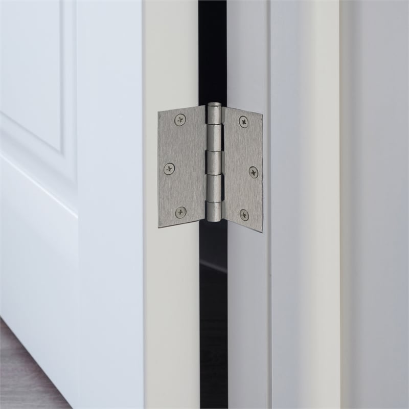 Design House Steel Door Hinge in Satin Nickel 3.5-in. Square Corner  6-Pack