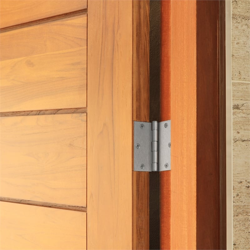 Design House Steel Door Hinge in Satin Nickel 3.5-in. Square Corner  6-Pack