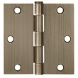 Design House Steel Door Hinge in Antique Brass 3.5-in. Square Corner  6-Pack