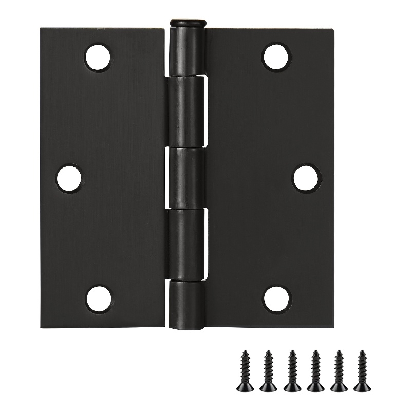 Design House Steel Door Hinge in Oil Rubbed Bronze 3.5-in. Square Corner 6-Pack