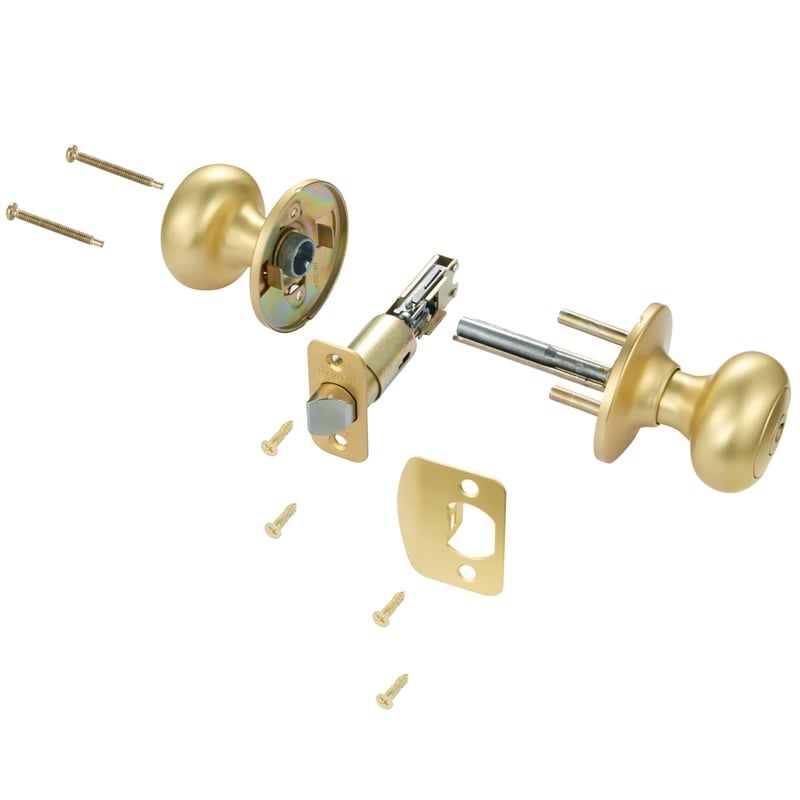 Design House Cambridge Brass Privacy Door Knob in Satin Gold