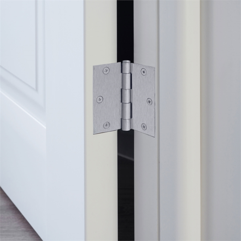 Design House Steel Door Hinge in Satin Chrome 3.5-in. Square Corner  6-Pack