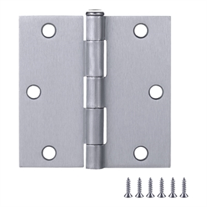 Design House Steel Door Hinge in Satin Chrome 3.5-in. Square Corner  6-Pack