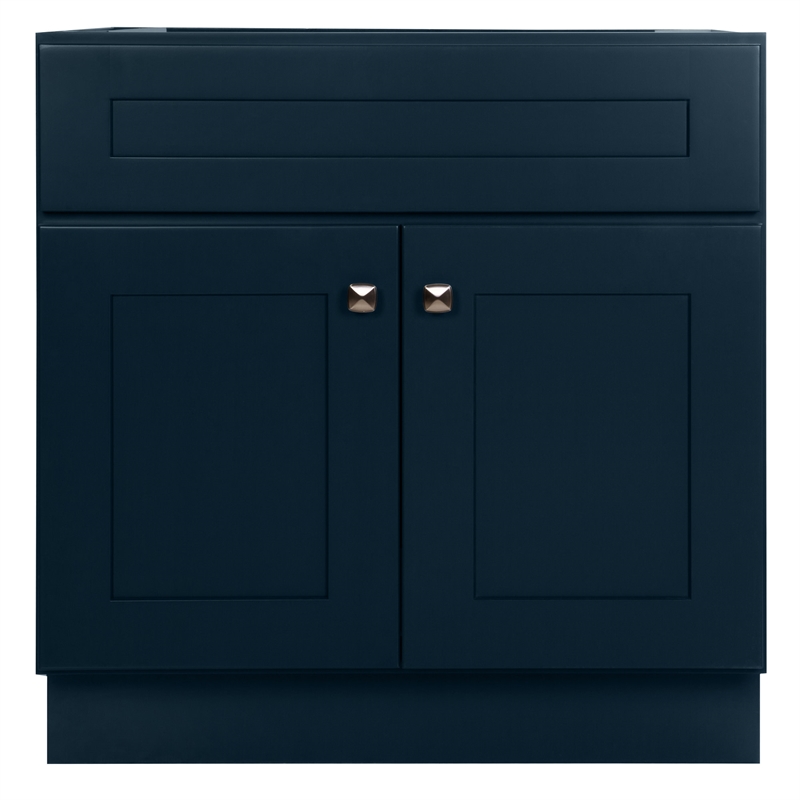Brookings Wood Vanity Without Top in Dark Navy Unassembled 30 in.