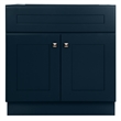Brookings Wood Vanity Without Top in Dark Navy Unassembled 30 in.