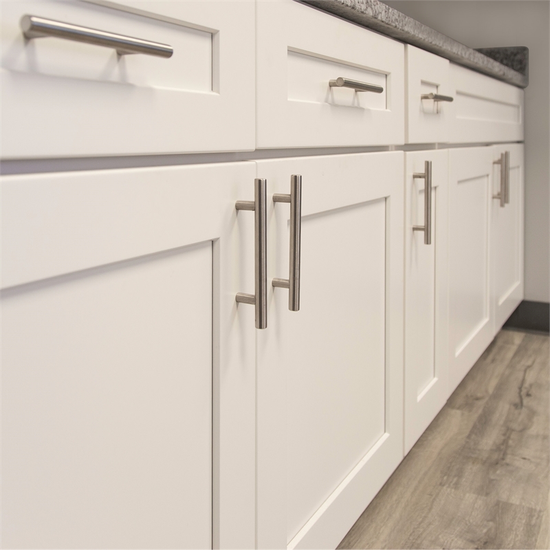 Solid 3-3/4-in (96 mm) Stainless Steel Cabinet Pulls in Satin Nickel 10-Pack