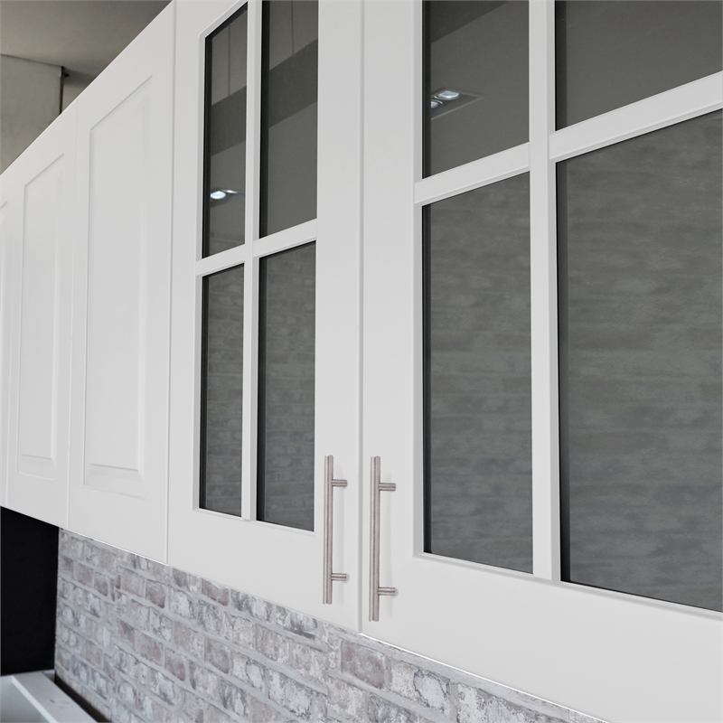 Solid 3-3/4-in (96 mm) Stainless Steel Cabinet Pulls in Satin Nickel 10-Pack