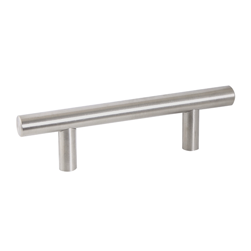 Solid 3-3/4-in (96 mm) Stainless Steel Cabinet Pulls in Satin Nickel 10-Pack