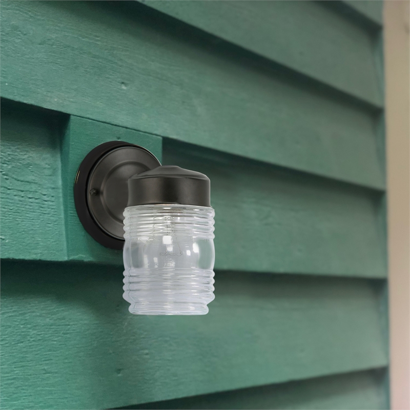 Design House Jelly Jar Light Replacement Glass Clear Cylinder