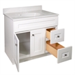 Brookings Vanity Sherwin Williams White with Cultured Marble Top Fully Assembled