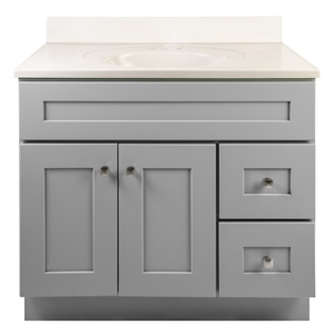 Brookings 37&quotWood Vanity Sherwin Williams Gray w/ Cultured Marble Top-Assembled