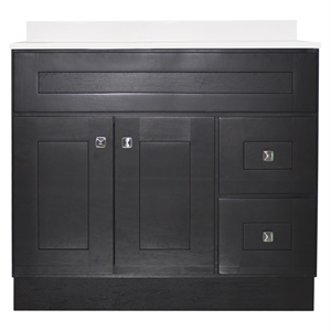 Brookings 37&quot Solid Wood Vanity in Espresso with Single Hole Top Fully Assembled