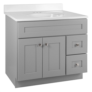 Brookings 37&quot Wood Bathroom Vanity with Top Assembled Sherwin Williams-Gray