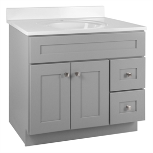 Brookings 37in. Vanity in Gray with SingleHole Top Fully Assembled