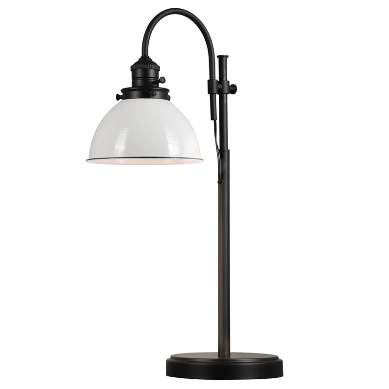 Design House Savannah Farmhouse Adjustable Metal Desk Lamp in Matte Black