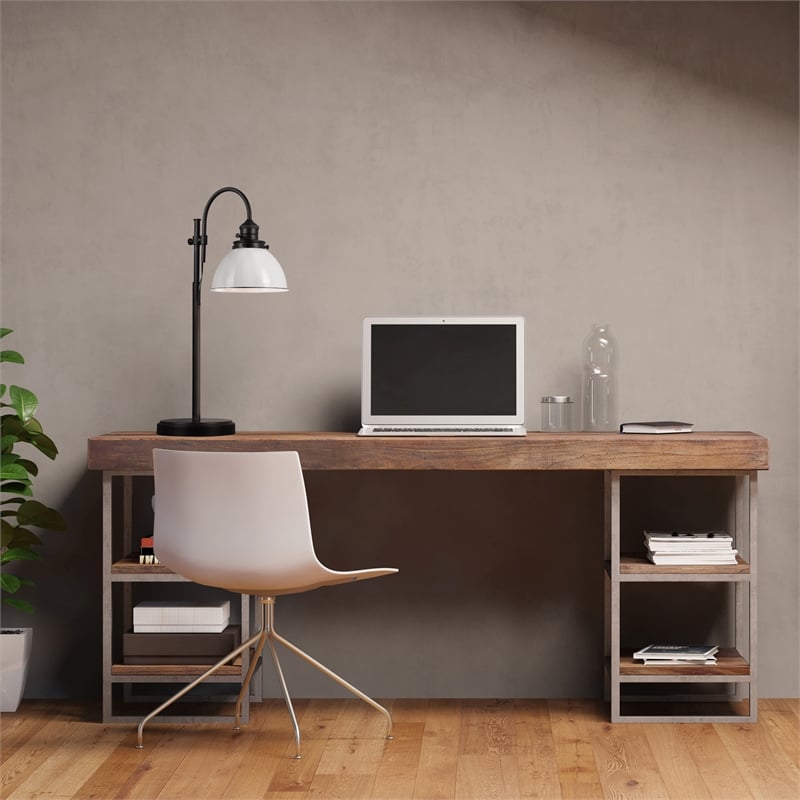 Design House Savannah Farmhouse Adjustable Metal Desk Lamp in Matte Black
