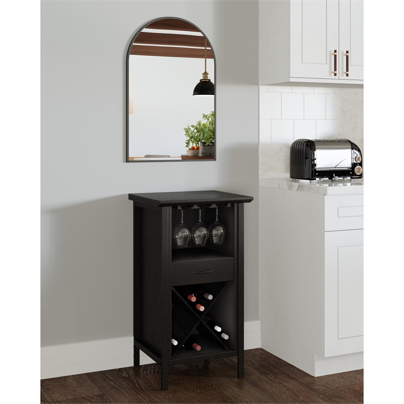 Maeve Arched Wall Mirror with Black Frame 30