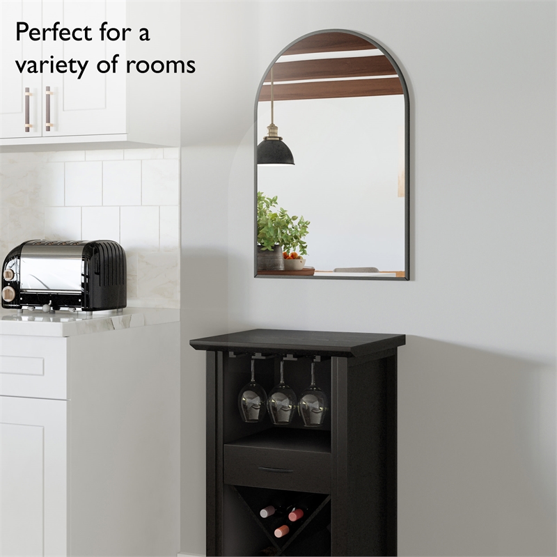 Maeve Arched Wall Mirror with Black Frame 30