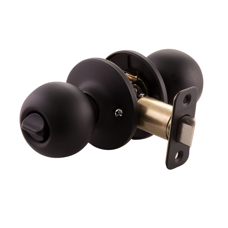 Design House Ball Privacy Brass Doorknob in Matte Black 20 Pack
